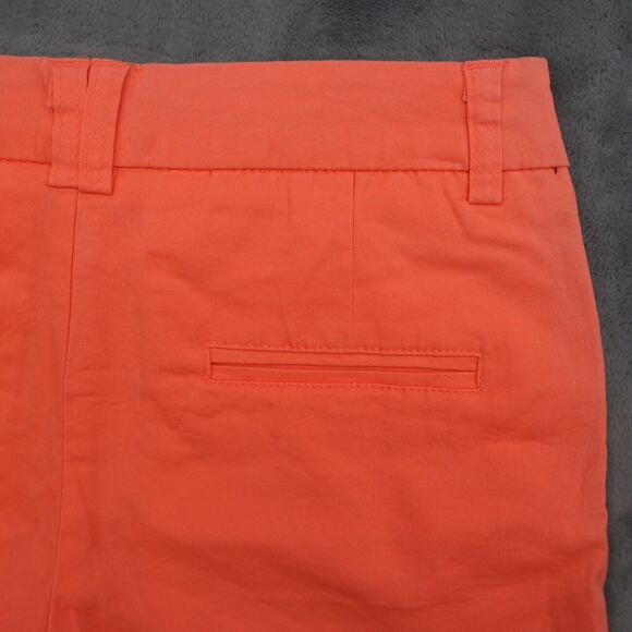 Ponny Tail Shorts Womens S Neon Orange Flat Front Mid Rise Slash Pockets Chino - Picture 14 of 16